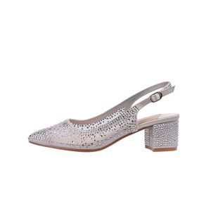 Ninety Union Lady Couture Demi Rhinestone Mesh Slingback, Silver, 12